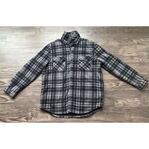 Freedom Foundry XL Sherpa Lined Shirt Jacket Black Plaid Grunge Streetwear Cabin